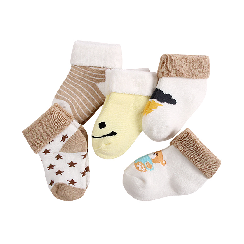 婴儿袜子春秋冬季加厚新生儿宝宝袜儿童纯棉初生0-1-3岁6-12个月