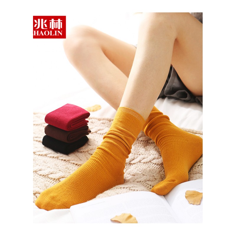 韩国堆堆袜韩版袜子女中筒袜学院风棉袜日系百搭潮春薄款个性长袜