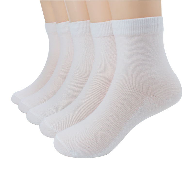 春秋儿童学生白色纯棉袜3-5-7-9-12岁男女童中大童全棉短袜