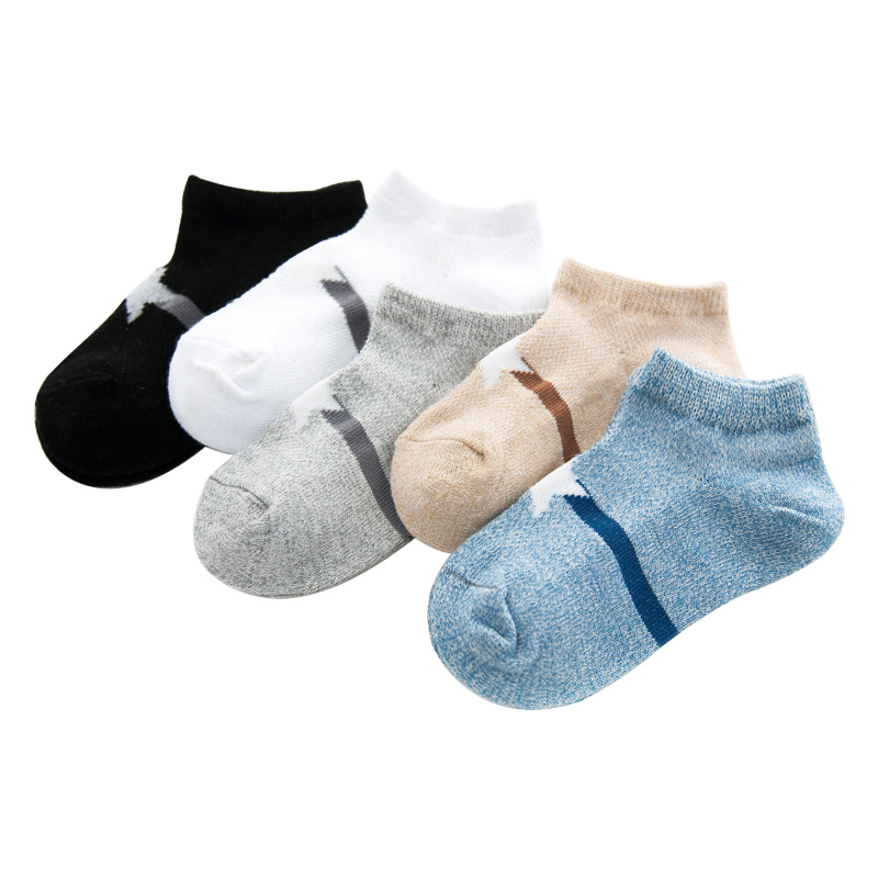 儿童纯棉船袜夏季薄款1-3-5-7-9岁透气短袜大中男女宝宝浅口袜子