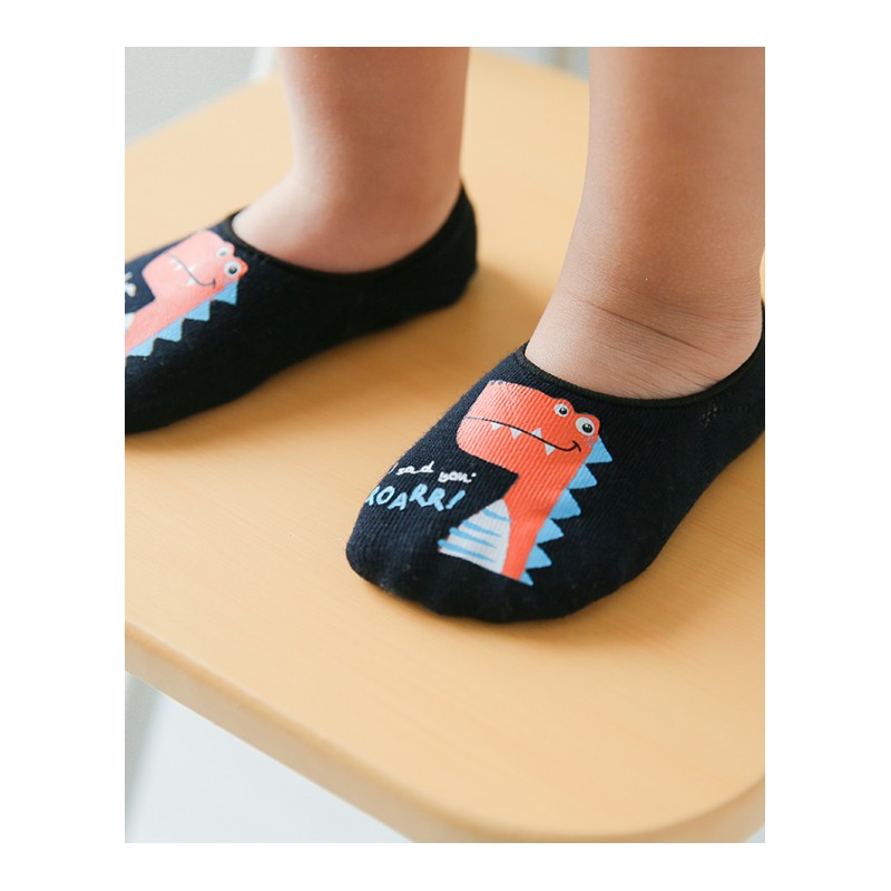 夏季男童袜 宝宝硅胶防滑隐形袜 棉袜短袜浅口船袜 可爱恐龙袜子