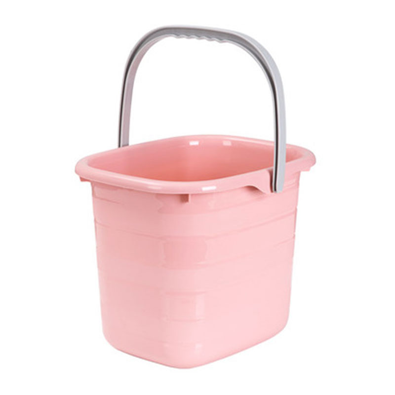 [粉色11L]塑料加厚长方形手提储水水桶家用拖把桶塑料桶小方桶洗衣桶创意简约生活日用家庭清洁工具