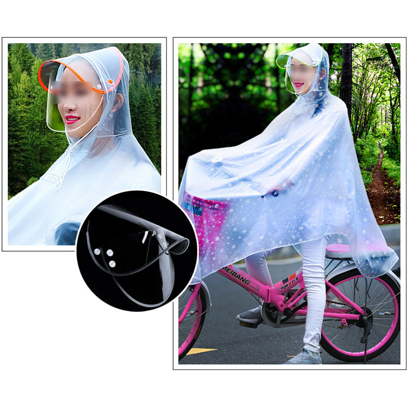 雨衣自行车男女成人单人电动电瓶车韩式时尚透明单车骑行雨披晴雨用具雨具简约家用