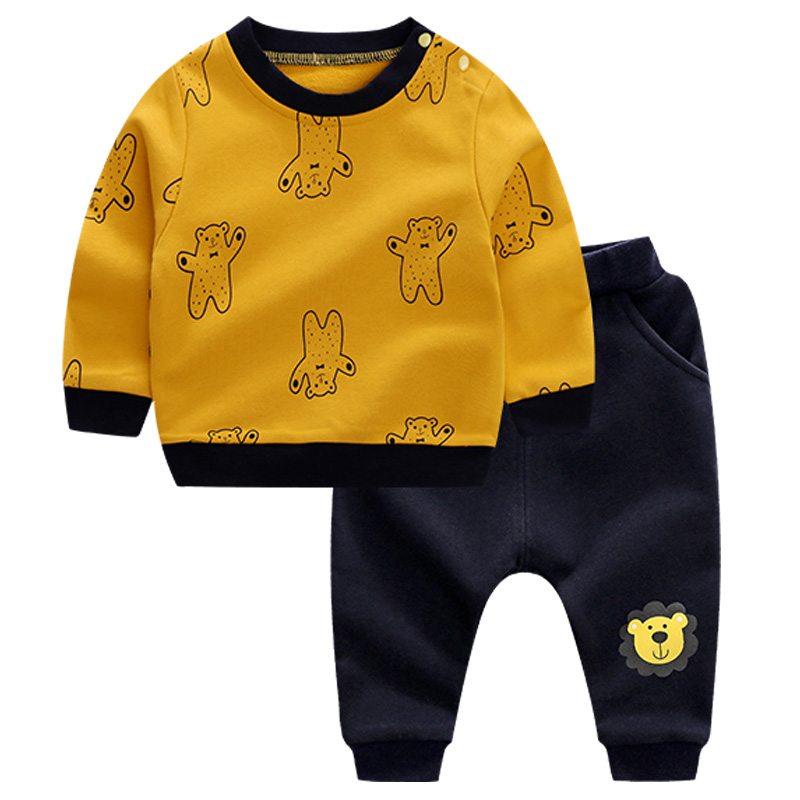 依尔婴婴儿衣服春新款男儿童女宝宝秋装套装0一1-2-3岁韩版潮两件套TZ1868