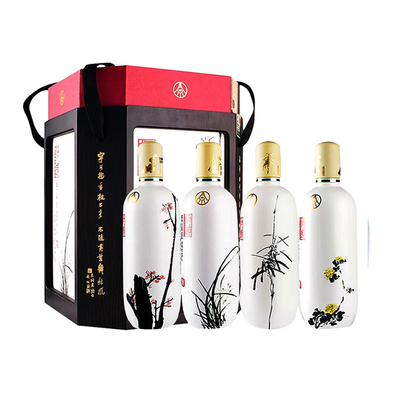 五粮液股份梅兰竹菊60度浓香型白酒500mL*4瓶礼盒收藏酒整箱白酒