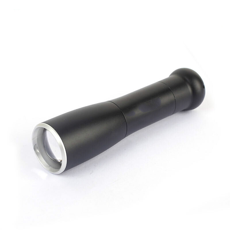 充电LED手电筒T6强光远射变焦防水家用户外骑行照明 黑色波迷娜BOMINA
