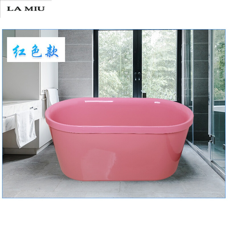浴缸家用卫生间亚克力独立式小户型彩色水疗浴缸1.2-1.5米波迷娜BOMINA