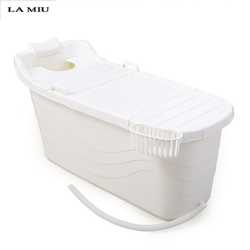 加大号洗澡桶塑料浴桶沐浴盆泡澡桶可双人加长超大号加厚白色1.4米波迷娜BOMINA