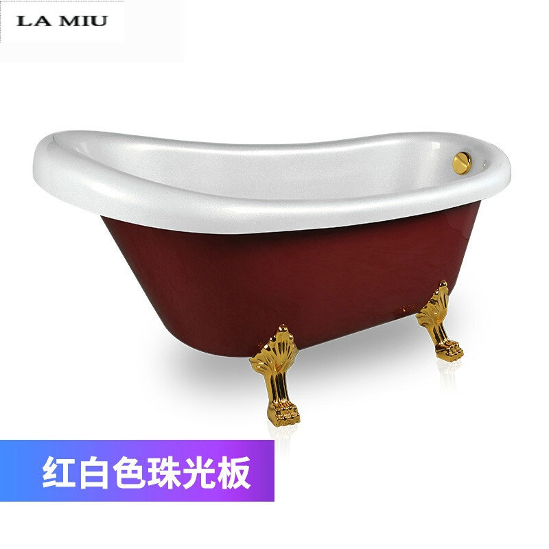 浴缸珠光板欧式贵妃浴缸复古典独立式单人家用浴缸亚克力波迷娜BOMINA