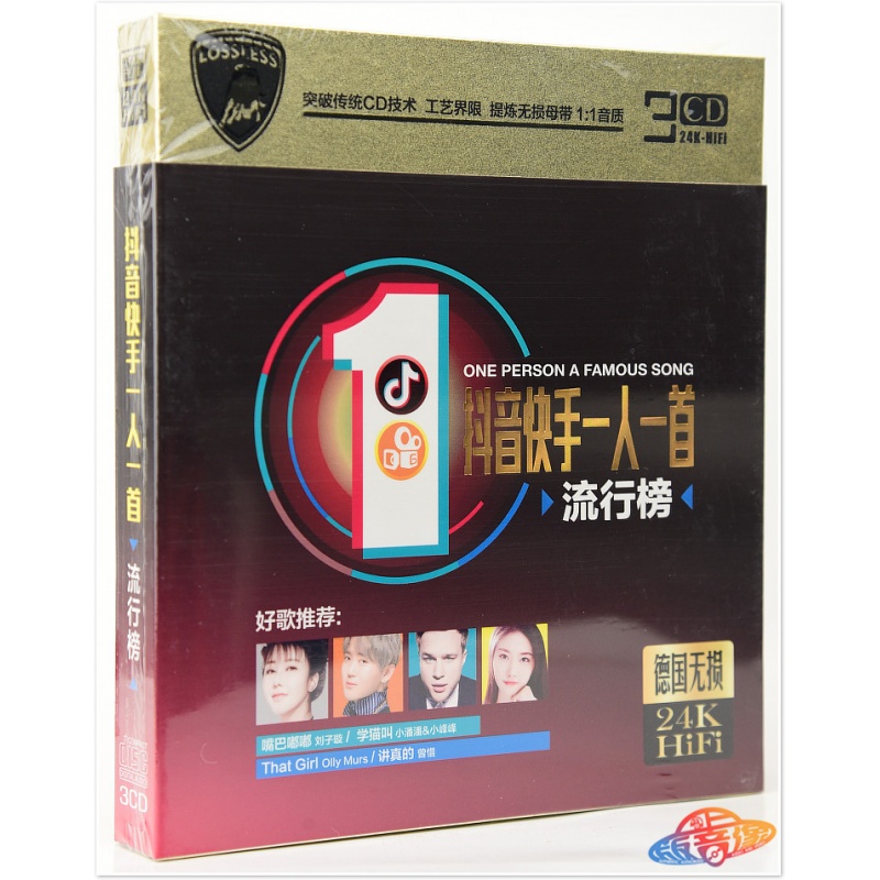抖音快手一人一首流行榜新歌合集正版HiFi音质歌曲碟片车载cd光盘