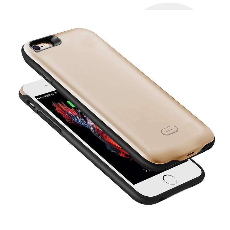 HIGE/苹果iphone6p/6sp背夹电池移动电源 大容量充电宝+手机壳二合一 3800毫安 5.5英寸 土豪金