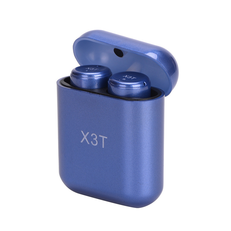HIGE/X3T tws无线蓝牙运动双胞胎耳机 触控式蓝牙耳机+充电仓立体声双耳入耳式 蓝色