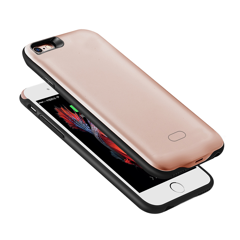 HIGE/苹果iphone6/6s背夹电池移动电源 大容量充电宝+手机壳二合一 2600毫安 4.7英寸 玫瑰金