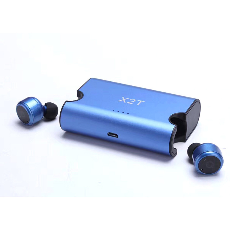 HIGE/X2T无线运动蓝牙耳机+充电仓双耳入耳式立体声+防水防汗 适用于苹果安卓通用 蓝色