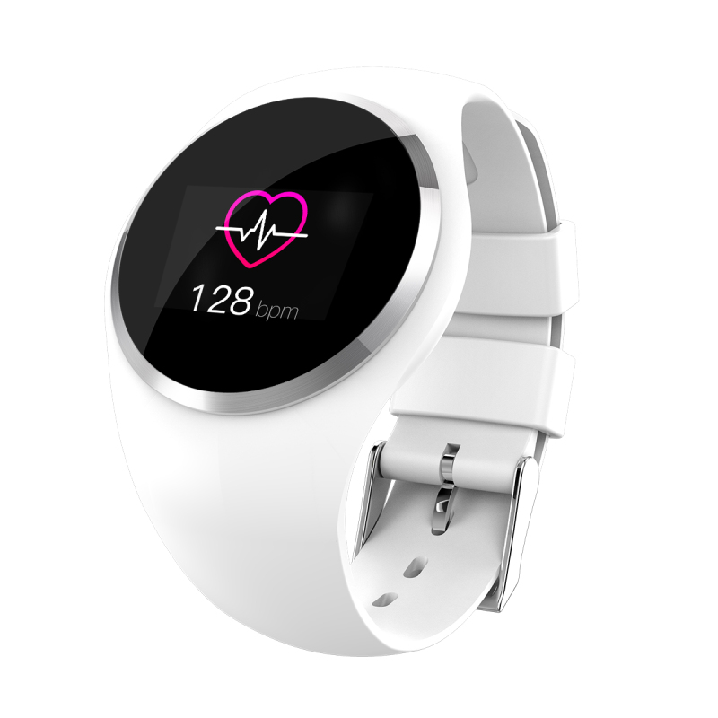 HIGE/多功能无线蓝牙手表 24小时血压心率睡眠监测手环 来电信息震动提醒 适用于苹果安卓通用 白色