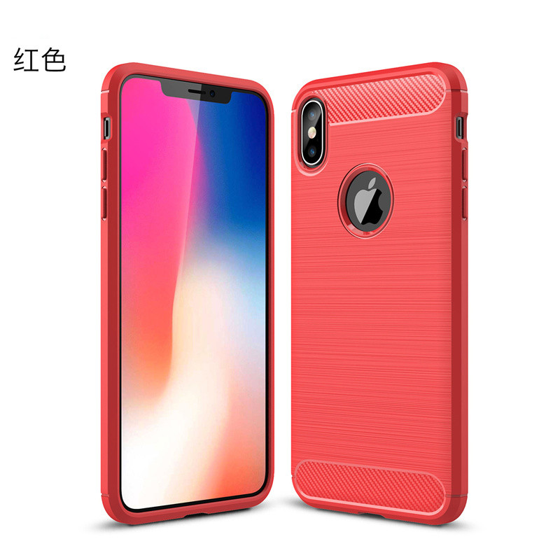 HIGE/苹果iphone XS手机壳 个性简约拉丝商务防摔硅胶全包手机套 适用于苹果XS 5.8英寸 藏青色