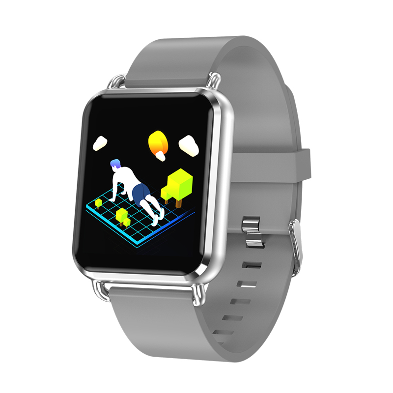 HIGE/Q3运动智能手表 蓝牙计步运动续航睡眠测心率彩屏男女款 适用于苹果安卓小米华为通用 灰色胶带款
