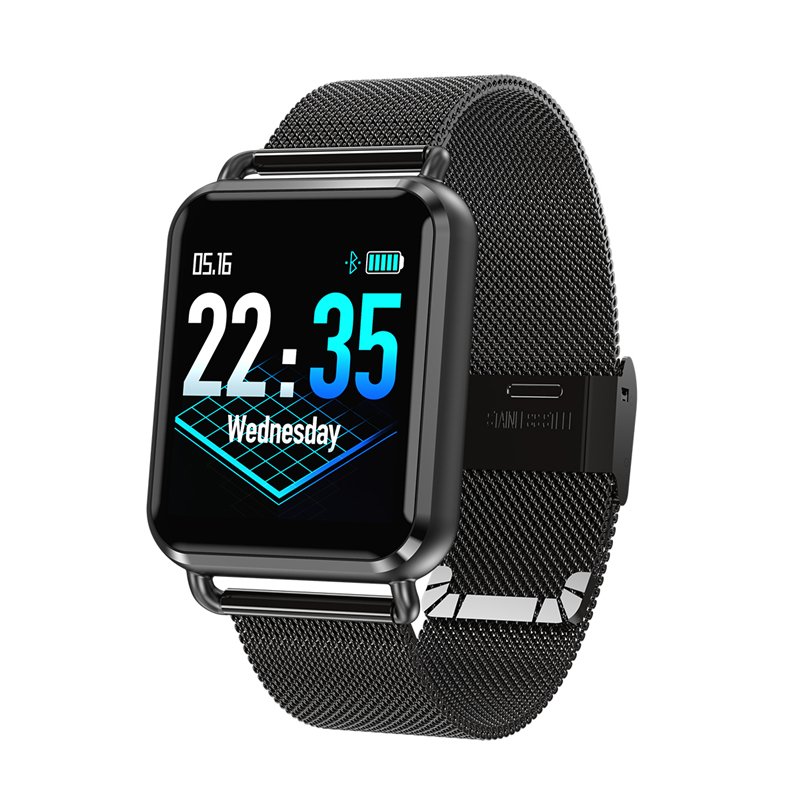 HIGE/Q3运动智能手表 蓝牙计步运动续航睡眠测心率彩屏男女款 适用于苹果安卓小米华为通用 黑色钢带款