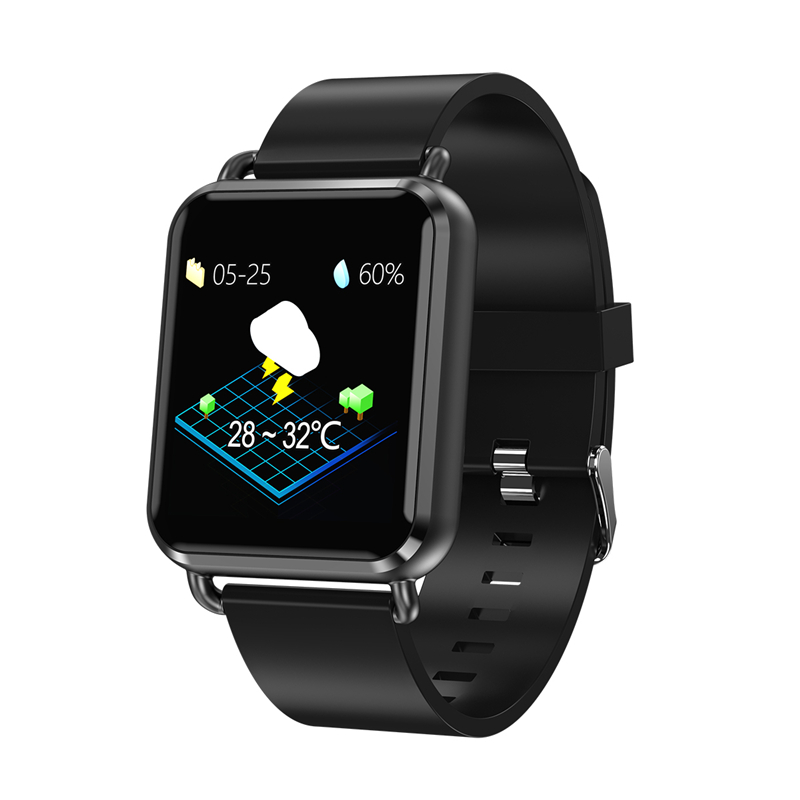 HIGE/Q3运动智能手表 蓝牙计步运动续航睡眠测心率彩屏男女款 适用于苹果安卓小米华为通用 黑色胶带款