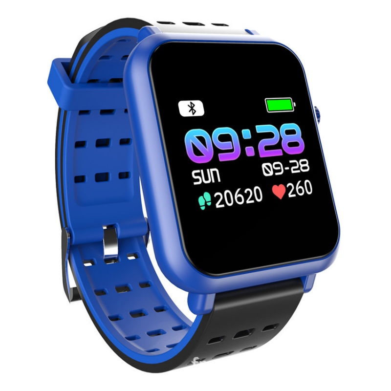 HIGE/Q8mini智能运动手表手环 心率血压计步防水穿戴来电短信提醒 适用于三星小米华为安卓苹果ios通用 蓝色
