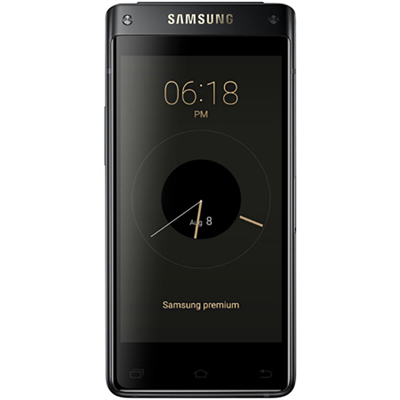 SAMSUNG/三星领世旗舰8 智能手机 双卡双待 智能双屏翻盖 移动联通双4G商务手机 4GB+64GB 黑色