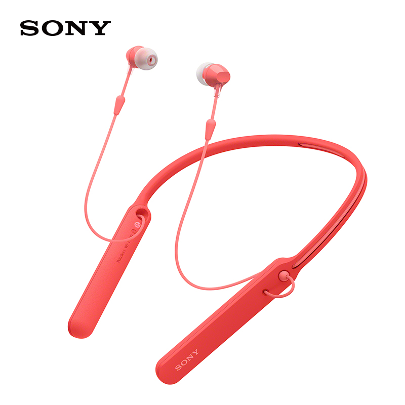 SONY/索尼WI-C400无线蓝牙耳机 收缩设计运动入耳式双耳立体声跑步耳机 红色