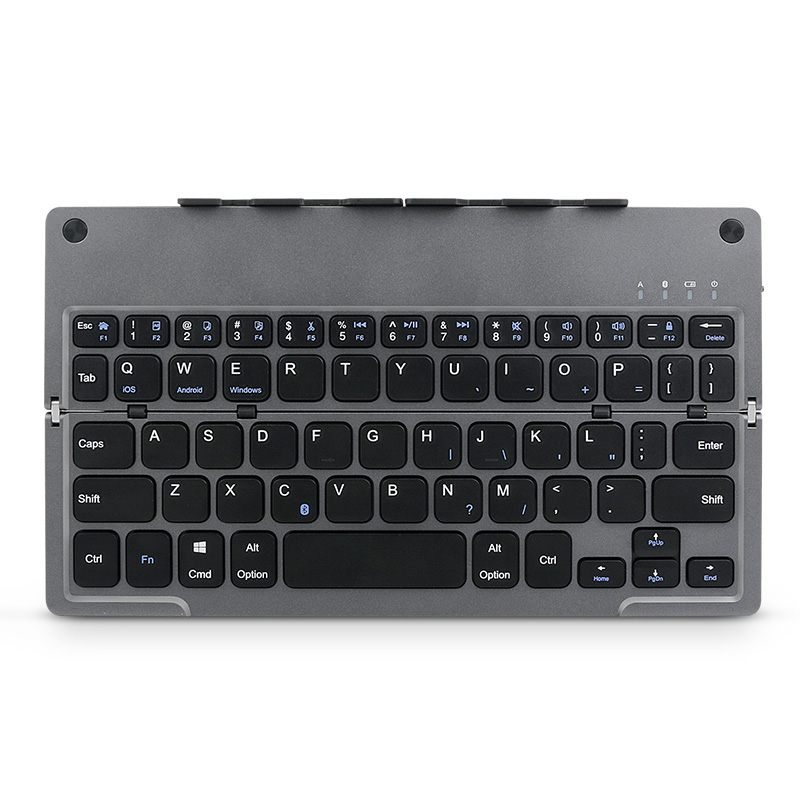 HIGE/无线折叠蓝牙键盘 iPad平板苹果安卓通用手机键盘 可充电便携无声薄膜键盘 珠光灰