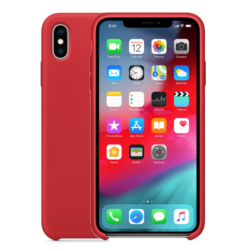 HIGE/苹果 XS手机保护壳 简约全包防摔个性保护软壳 硅胶保护套 适用于iphone XS 中国红