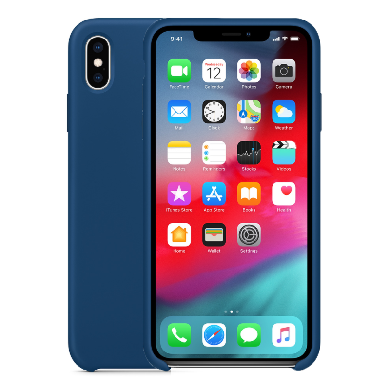 HIGE/苹果 XS手机保护壳 简约全包防摔个性保护软壳 硅胶保护套 适用于iphone XS 天际蓝