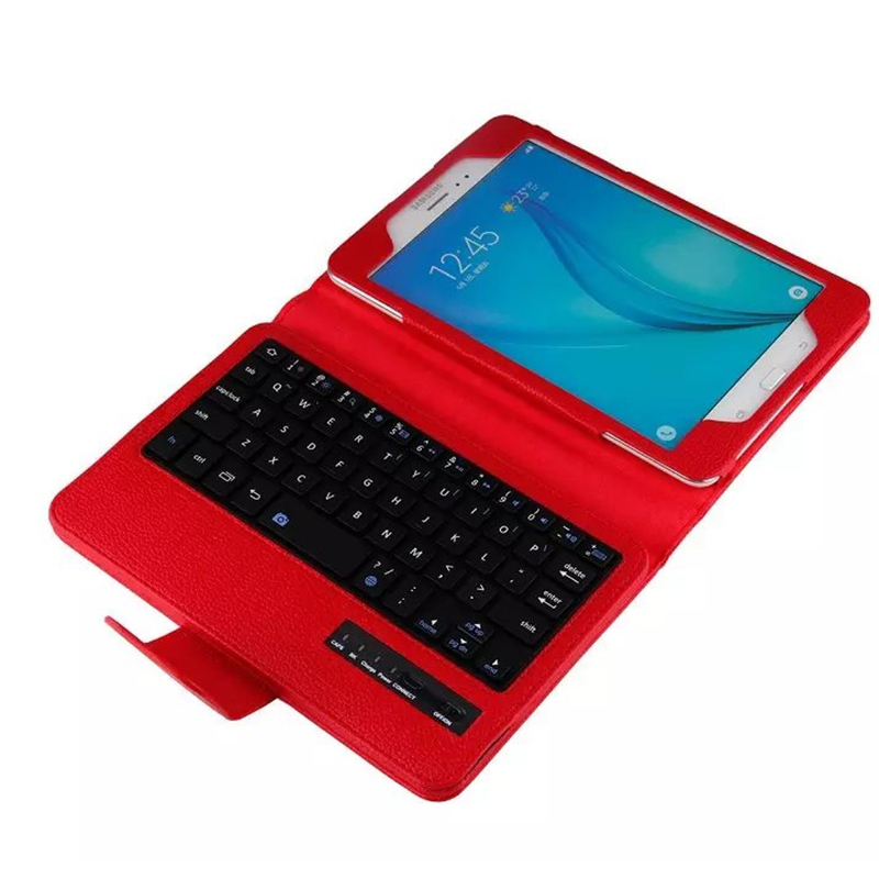 HIGE/新款三星Tab A 8.0英寸平板电脑 无线蓝牙键盘皮套支架保护套 红色 P350/P355