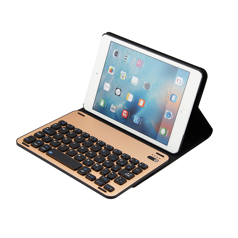 HIGE/纤薄铝合金无线蓝牙键盘带保护套皮套 适用苹果iPad mini2/3/4 土豪金 ipad mini 4