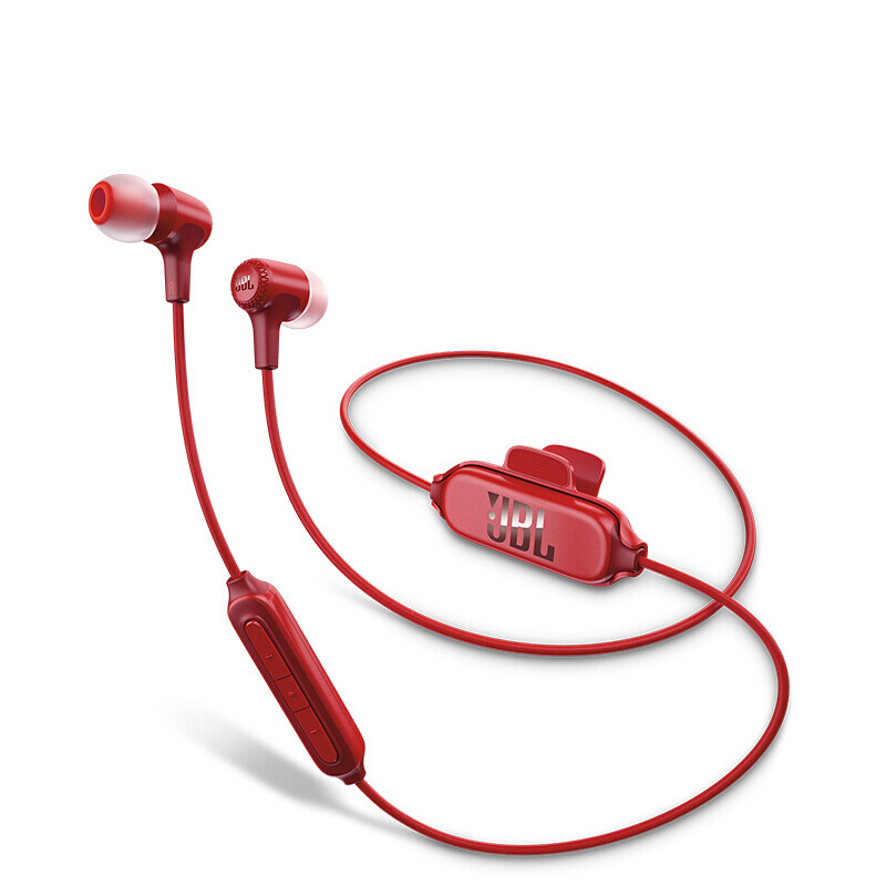 JBL/E25BT 无线耳机蓝牙入耳式耳机 苹果安卓通用型 跑步运动重低音通话耳机耳塞 红色