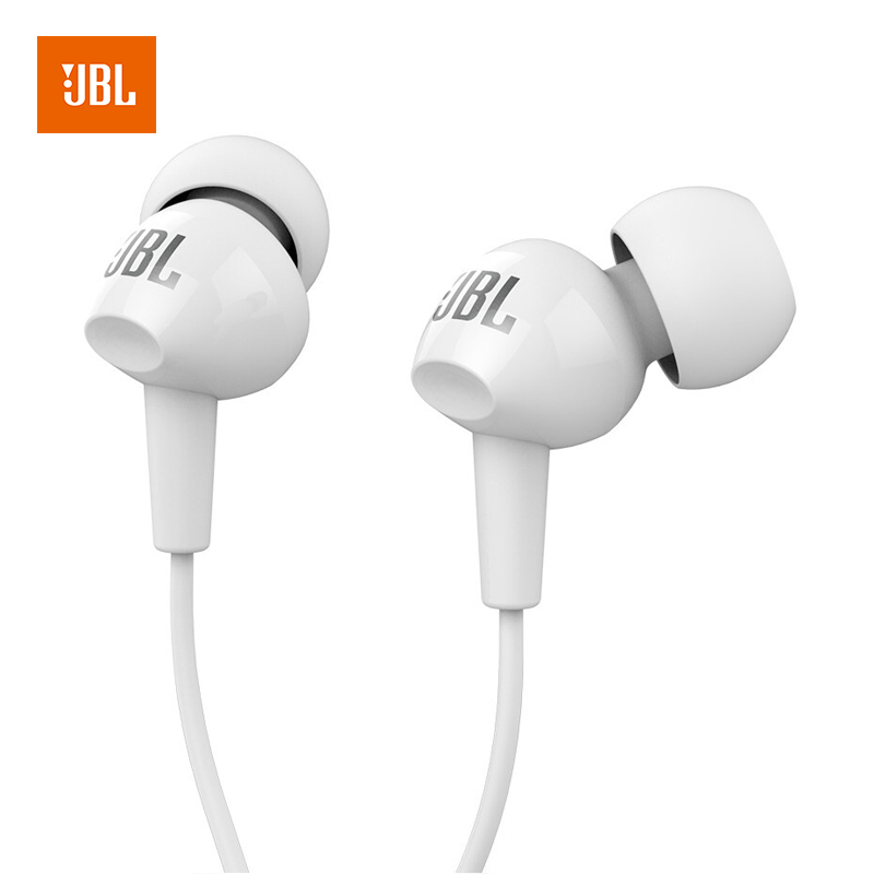 JBL/C100SI入耳式有线耳机 立体声hifi重低音手机耳机 线控带麦 安卓苹果3.5mm兼容 白色