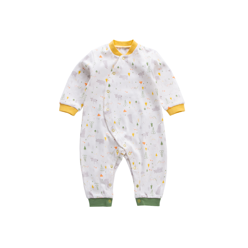 婴幼儿连体衣服新生儿秋装薄款长袖纯棉爬服0-3个月6宝宝睡内哈衣