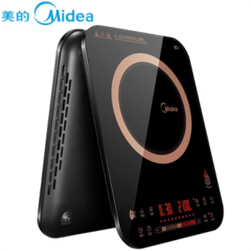 Midea/美的 RH2153 电磁炉 智能 超薄 恒匀火 静音 触摸屏 汤锅炒锅 滑动触控 黑晶面板7档调节