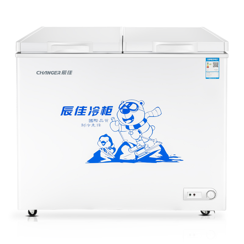 辰佳 (Changer)BCD(W)-210 210升家用商用顶开门双温双箱冰柜 冷冻冷藏二合一卧式冷柜 白色