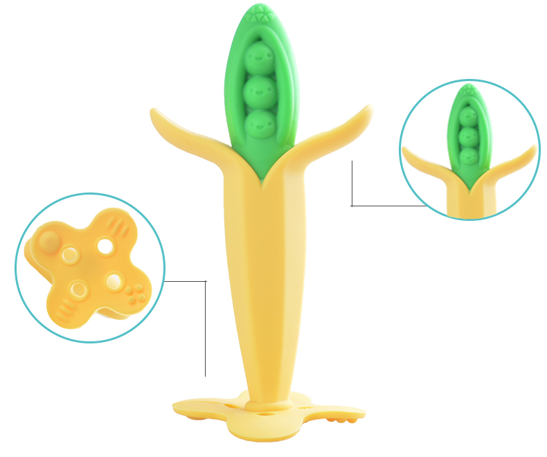 婴儿硅胶牙胶 宝宝香蕉玉米水果牙胶儿童硅胶磨牙棒