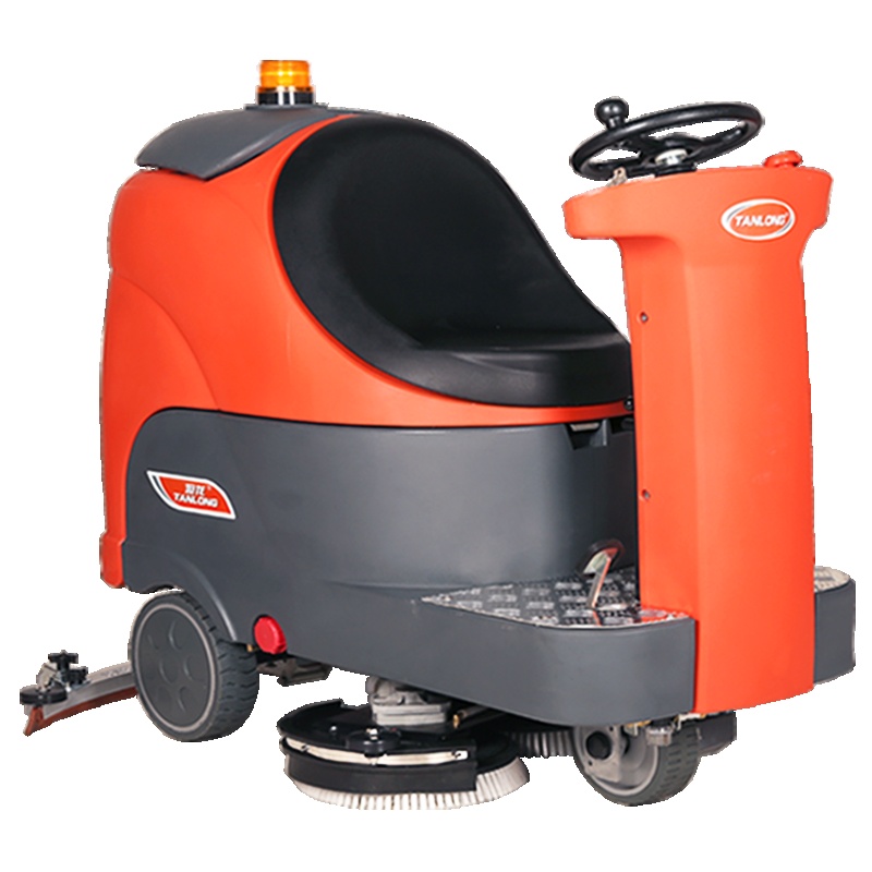 坦龙驾驶式洗地机工厂物业小区用电瓶式洗地车驾驶室全自动洗地车