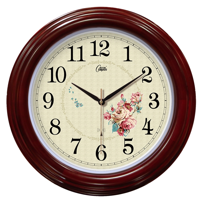 康巴丝(Compas)挂钟客厅中式电波钟表复古创意欧式时钟 现代大壁钟 16英寸(直径40.5厘米) 2034M