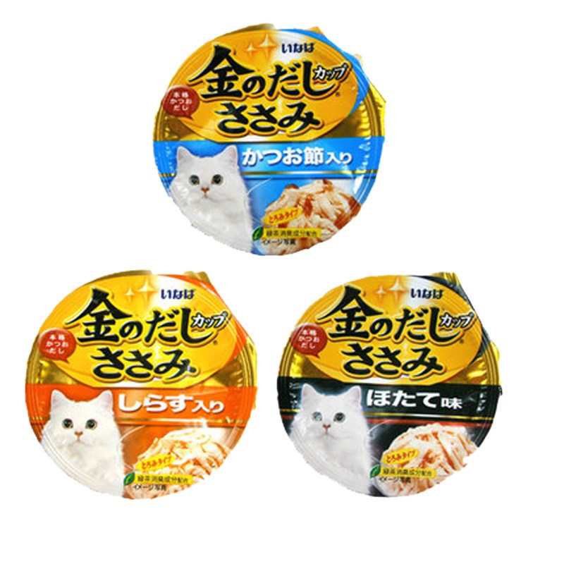 伊纳宝金味道杯 日本猫罐头80g*10罐 扇贝味鸡小胸肉 宠物猫零食 INABA猫布丁猫湿粮