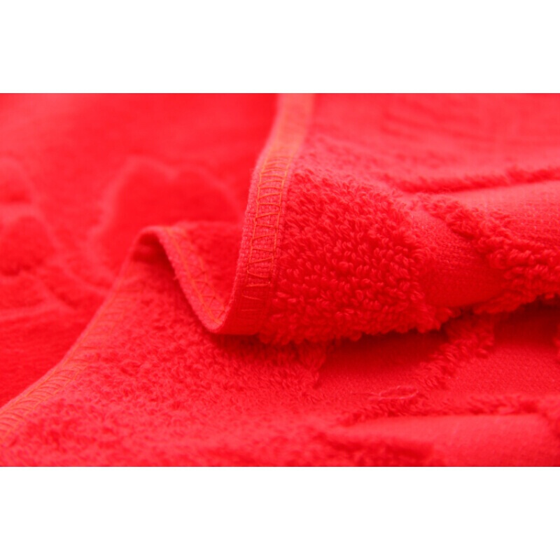 结婚款枕巾棉一对大红色棉婚庆纱布喜庆红枕巾一对装