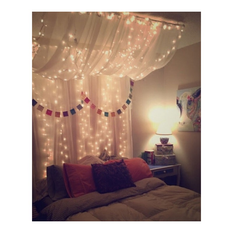 窗帘灯led浪漫卧室房间新年瀑布装饰网红星星彩灯闪灯串灯满天星