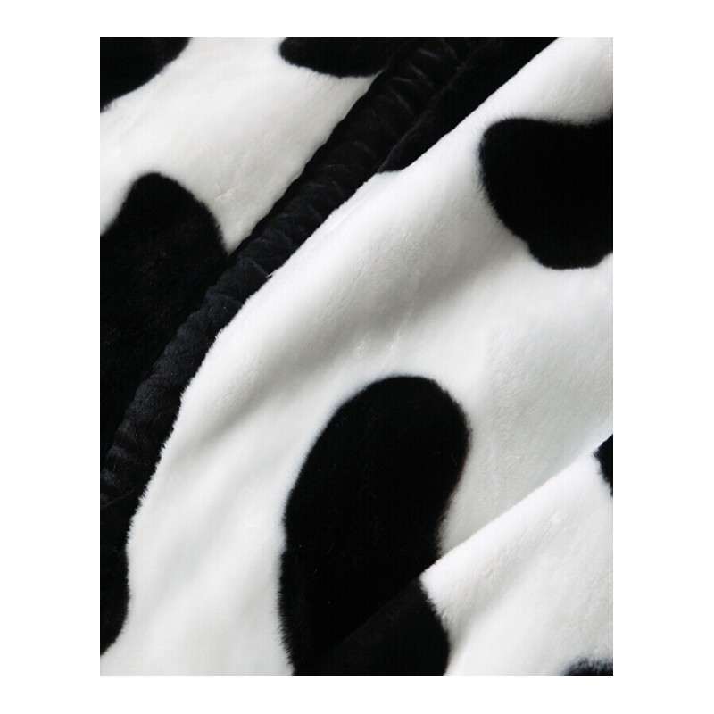 冬季加厚双层毛毯9斤黑白奶牛纹绒毯拉舍尔毛毯秋冬潮双人被子时尚奶牛纹