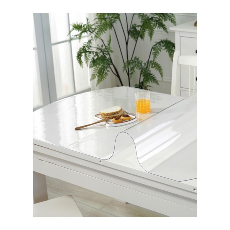 定制圆形折叠餐桌软玻璃透明磨砂防水桌布拉伸半圆伸缩椭圆桌垫