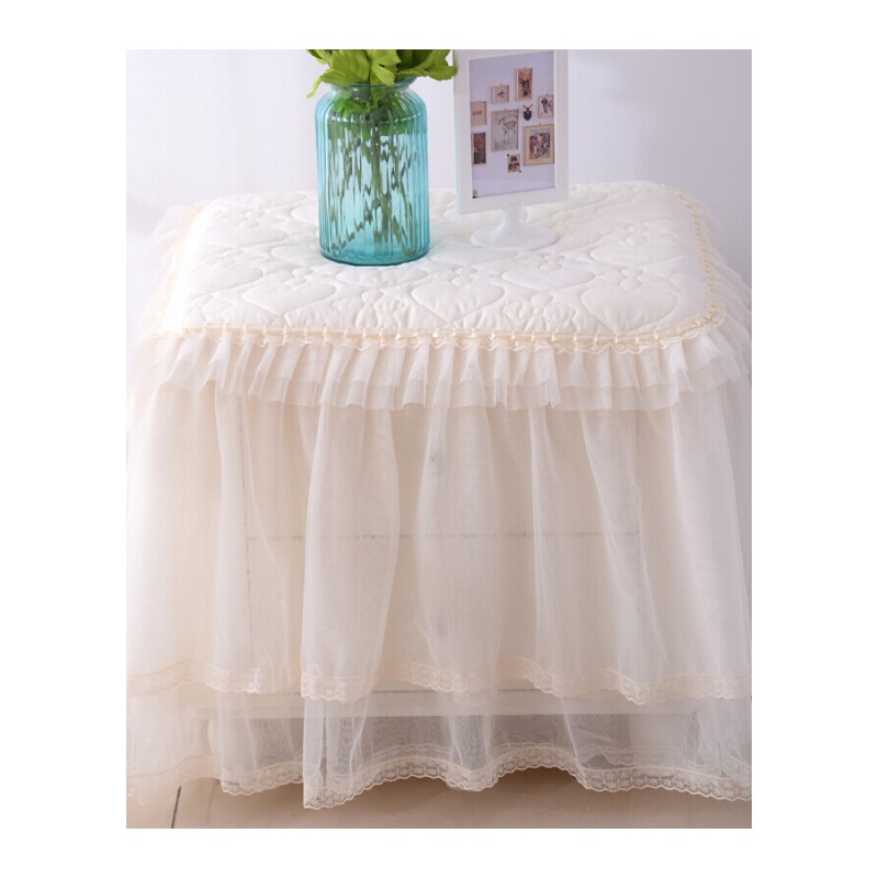 棉蕾丝床头柜罩套卧室盖巾防尘罩欧式公主风夹棉加厚小台布桌布