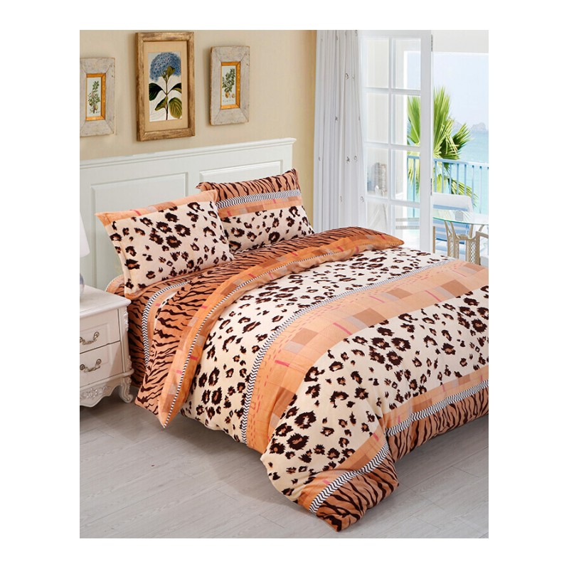 冬季珊瑚绒四件套床上三件套床单被套保暖加厚毛毯子