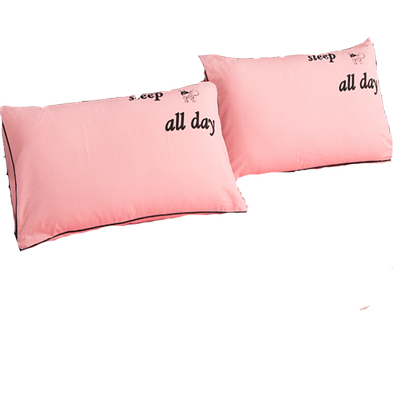 枕头枕套一对个性创意棉情侣款浪漫可爱卡通韩式大号枕巾罩玉色枕套一对48cmX74cm