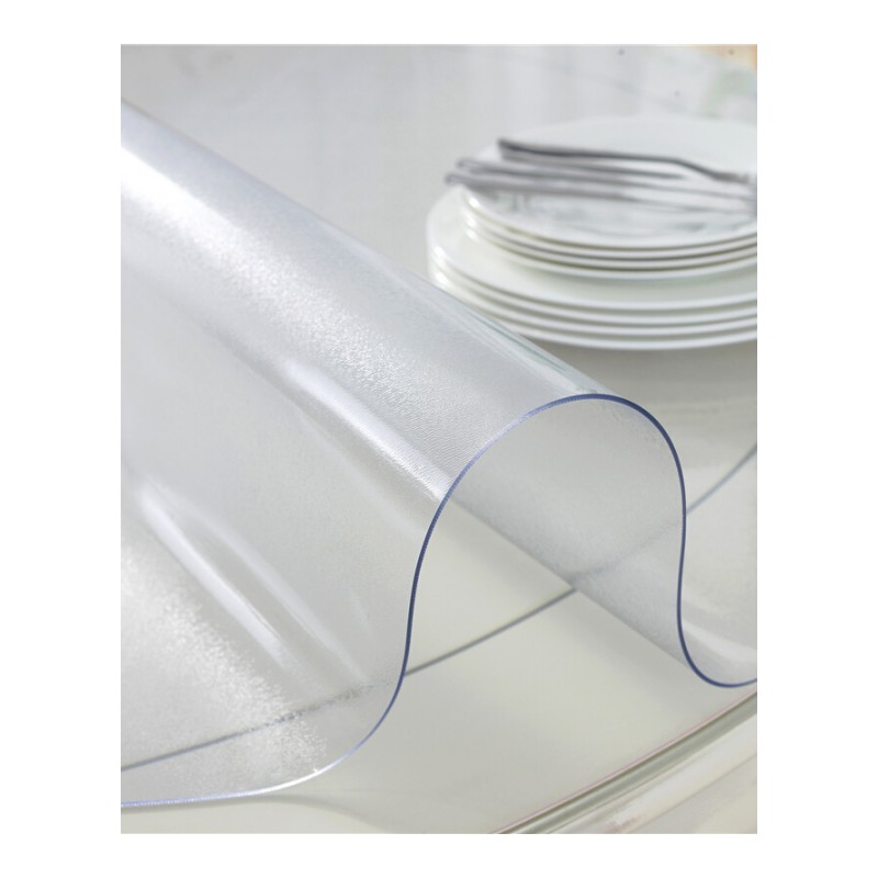 PVC餐桌布防水软玻璃塑料台布桌垫防油茶几垫透明磨砂圆桌水晶板