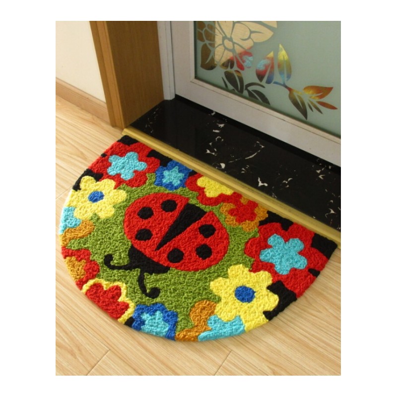 定制手绣地垫脚垫防滑垫美丽花朵儿童可爱卡通地垫垫地毯ML手绣精品--甲壳虫