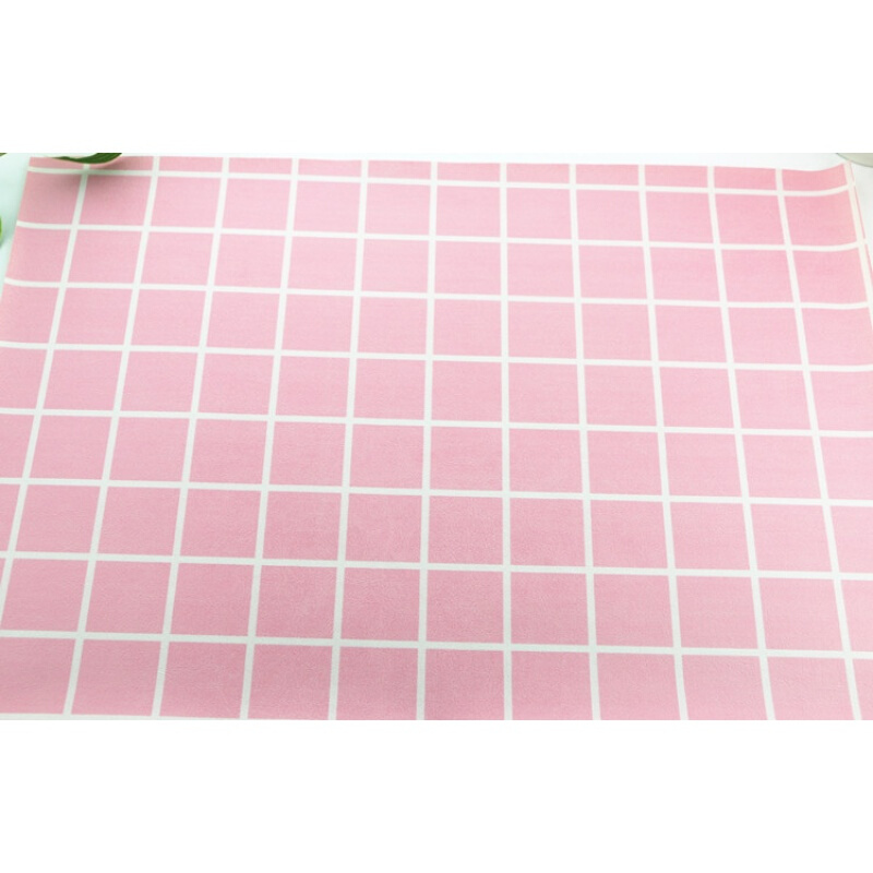 少女心粉色系隔热餐垫防烫防油环保餐桌垫卡通拍摄桌布粘土垫板PU粉色格子46*32CM